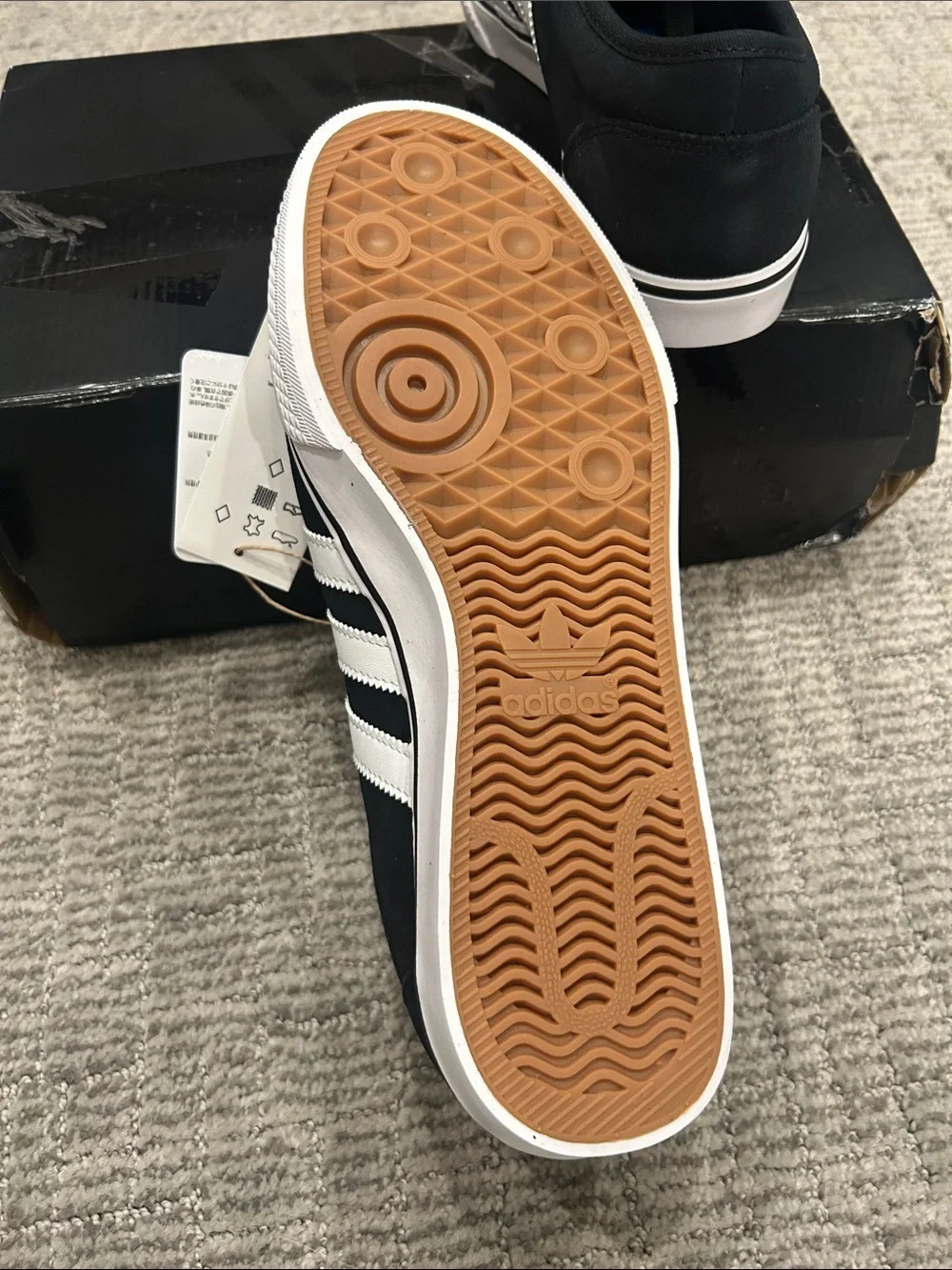 adidas Black and White Low-Top Skate Sneakers